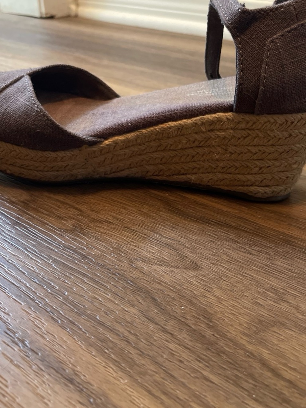 Toms Brown Espadrille Wedge Sandals
